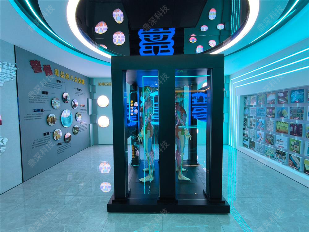 双面禁毒滑轨展示系统